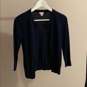 Navy 3/4 length cardigan